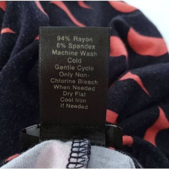 ANN TAYLOR BLACK & CORAL/PINK FAUX WRAP DRESS SZ.S GUC. - Picture 7 of 7